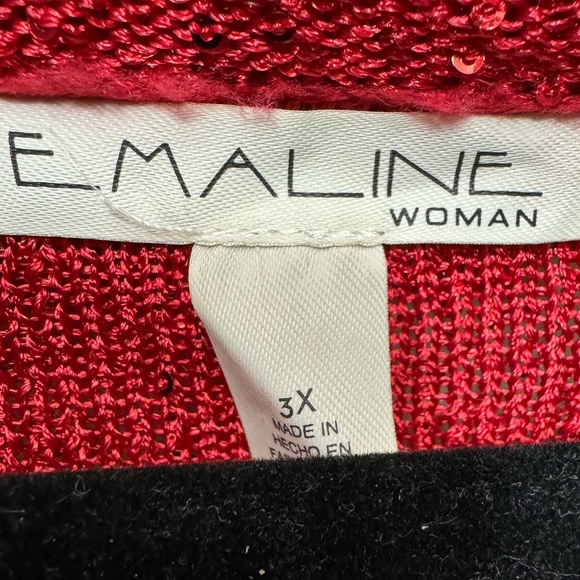 Like new Emaline Woman 3X Red Cowlneck Sparkle Sweater - Picture 3 of 10
